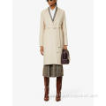 Customized Women Tie Up Wool Trench Long Coat